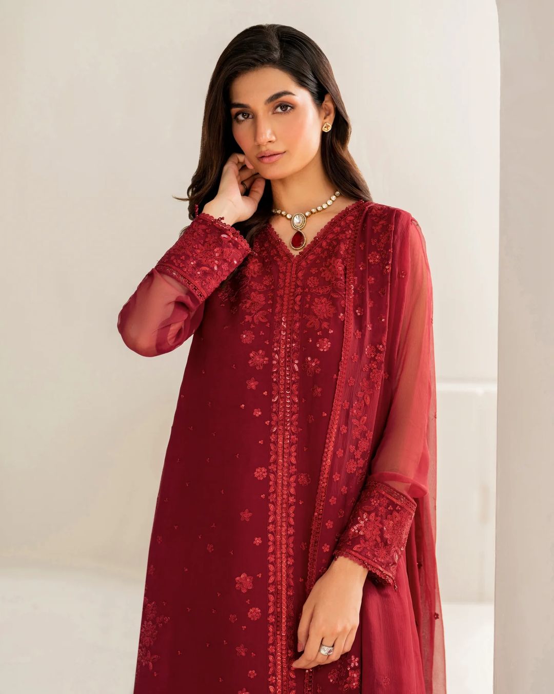 𝐂𝐀𝐌𝐄𝐎- Chiffon 4-Piece Stiched/Unstiched